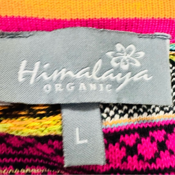 Vibrant Pink and Orange V-Neck Sweater - Picture 4 of 4